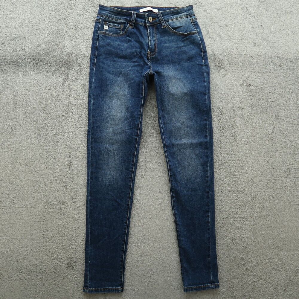 KanCan Jeans Junior's Size 7 Blue Mid-Rise Skinny Denim 29.5" Inseam Stretch